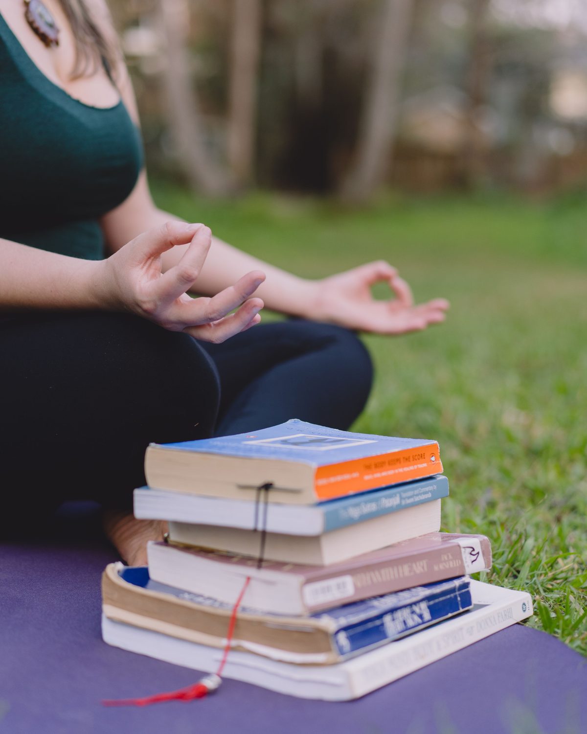 Mandy seated in quiet meditation, grief and trauma counselor for Jacksonville