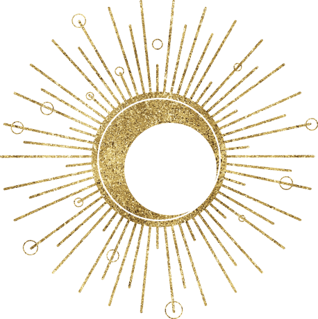 Gold sunburst ring illustration from the Embodied Healing Counseling brand